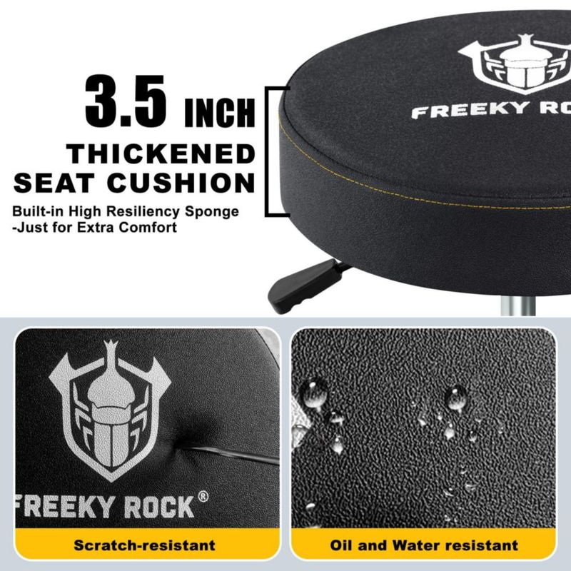 Taburete Mecánico Rodante Ajustable FREEKYROCK Amarillo