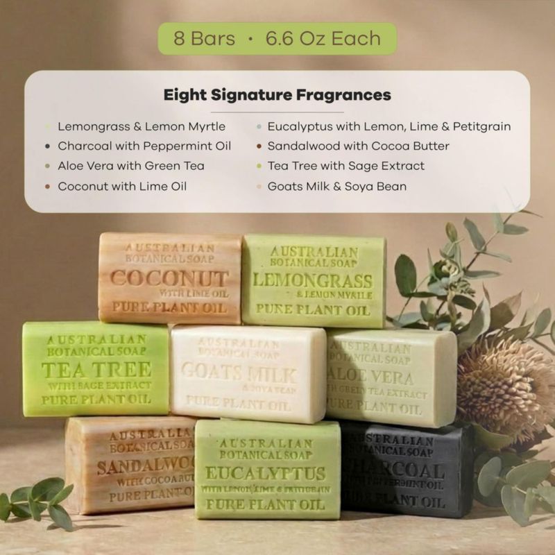 Paquete de 8 Jabones Australian Botanical Soap de 187 g cada uno