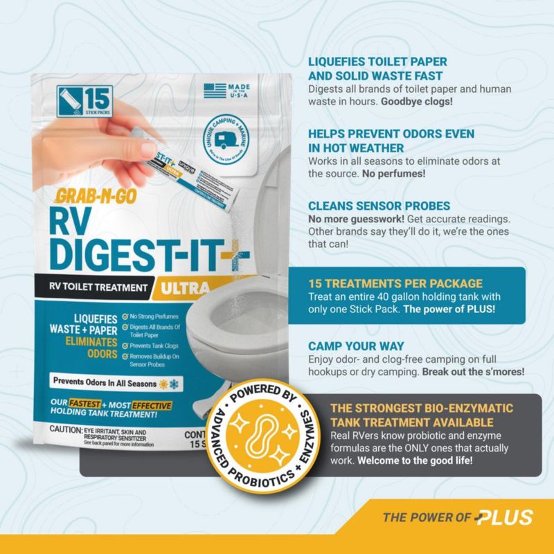Tratamiento para Inodoro de RV Unique Digest-It Ultra 15 Sobres