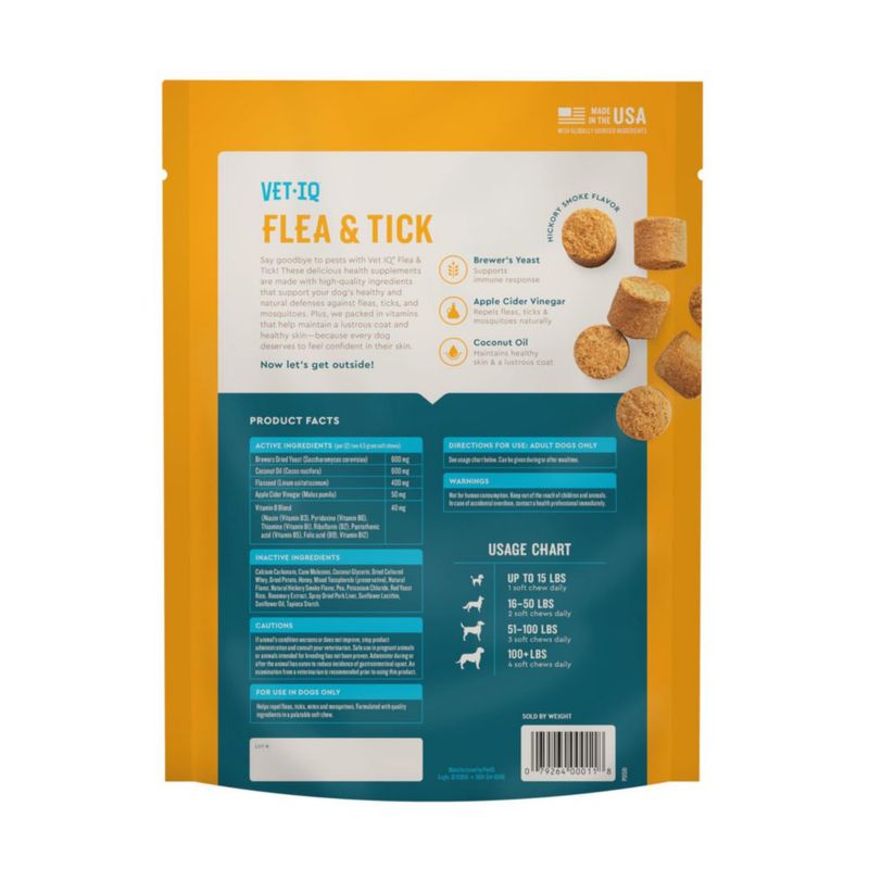 Suplemento para Mascotas VETIQ Antipulgas y Garrapatas Masticables 90 Unidades