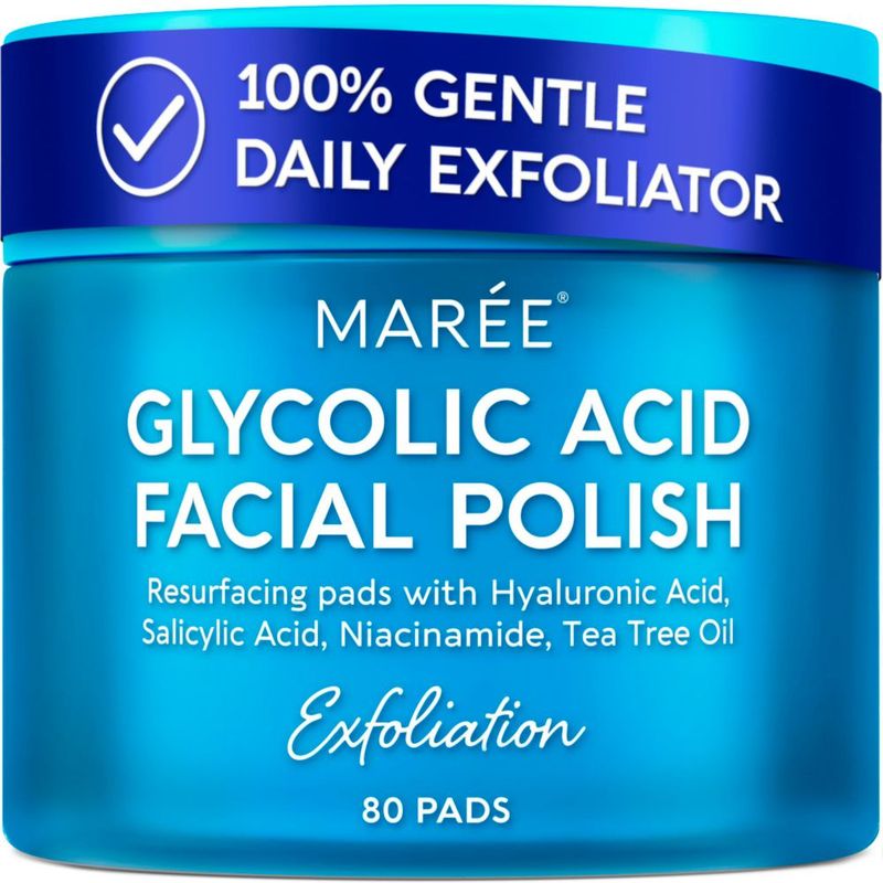 Toallitas Limpiadoras Faciales MAREE con Ácido Glicólico y Almohadillas Exfoliantes