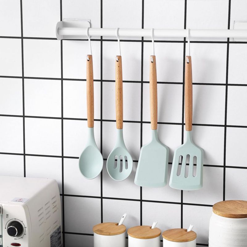 Set de 14 piezas de utensilios de cocina antiadherentes Country Kitchen color menta