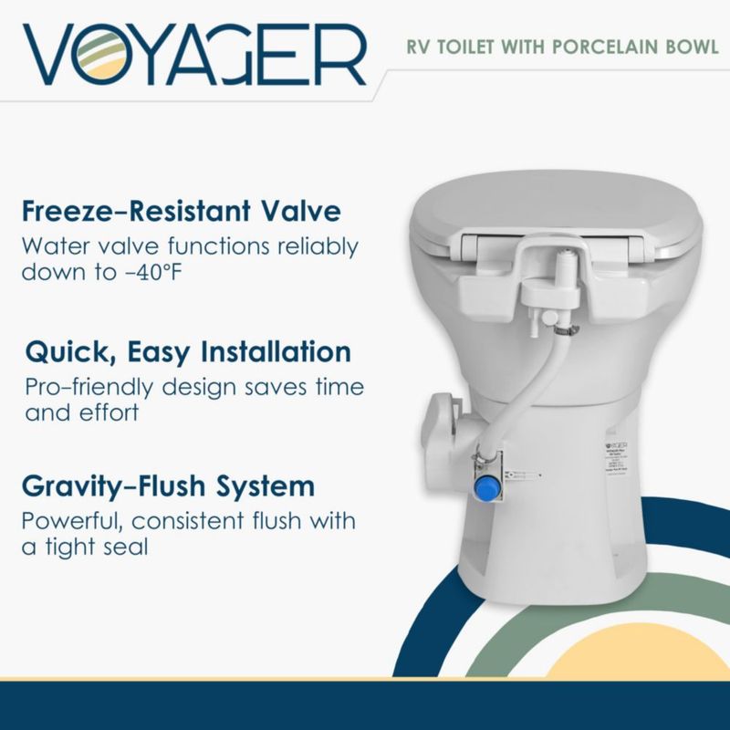 Inodoro Dicor Voyager Plus de Porcelana Resistente a Congelación para RV