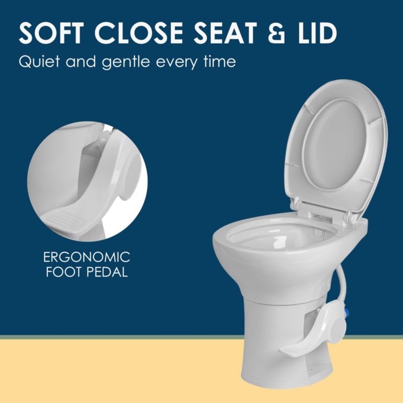 Inodoro Dicor Voyager Plus de Porcelana Resistente a Congelación para RV