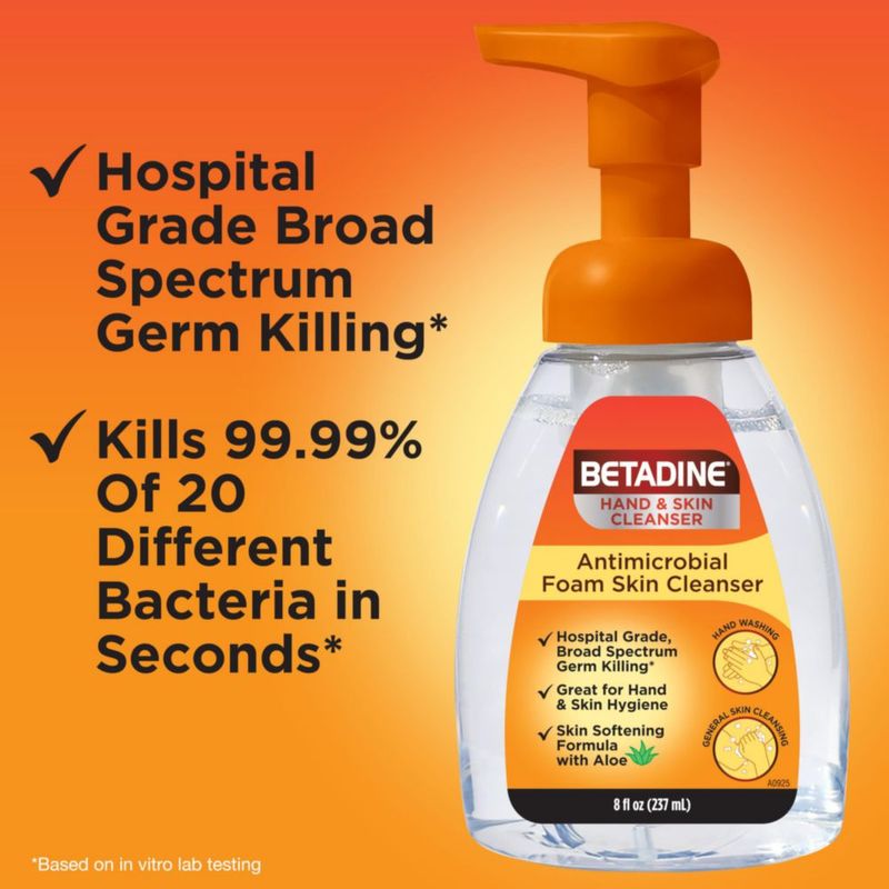 Espuma Antimicrobiana para Limpieza de Piel Betadine 237 ml