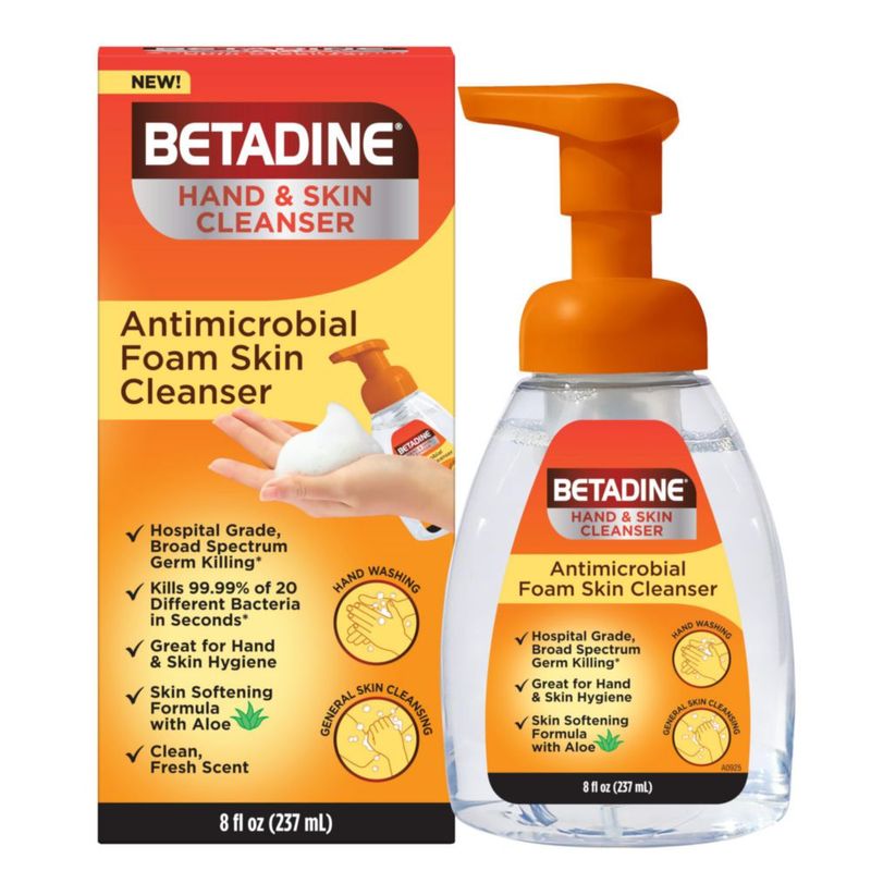 Espuma Antimicrobiana para Limpieza de Piel Betadine 237 ml