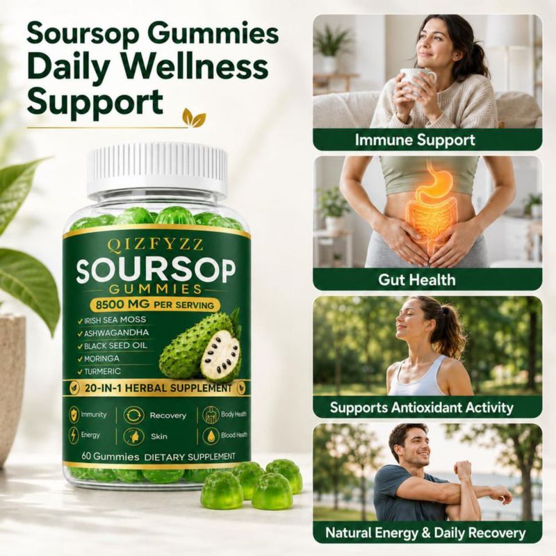 Suplemento Herbal Aacnre Qizfyzz Guanábana 60 Gomitas