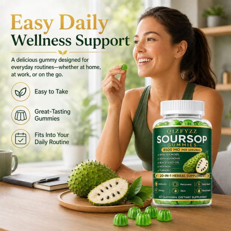 Suplemento Herbal Aacnre Qizfyzz Guanábana 60 Gomitas