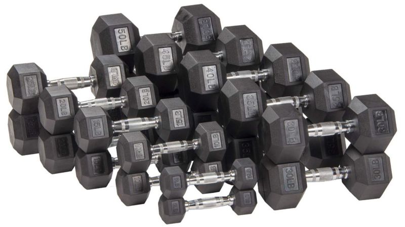 Set de Mancuernas Hexagonales Signature Fitness 9 kg Antideslizantes