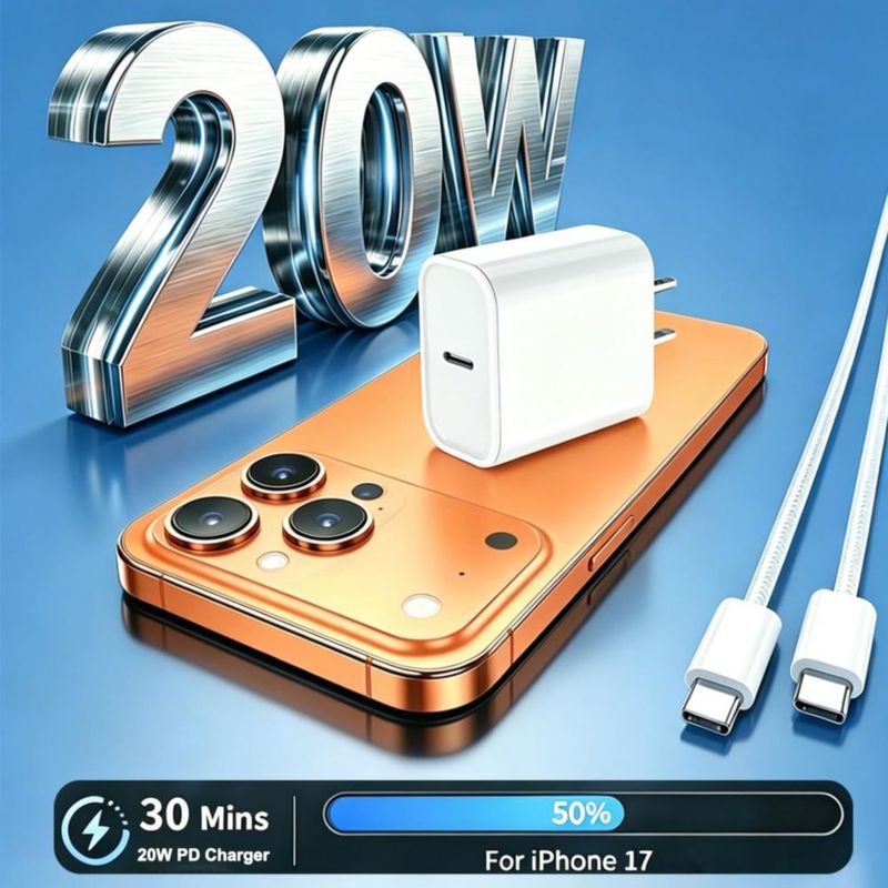Cargador Blechmeki Rápido USB C 20W Paquete de 2 con Cable de 1.8 m