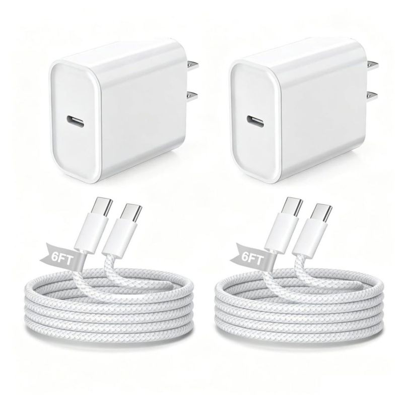 Cargador Blechmeki Rápido USB C 20W Paquete de 2 con Cable de 1.8 m