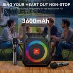 Máquina de Karaoke SANSUI D69 Bluetooth 2 Micrófonos Luces de Colores