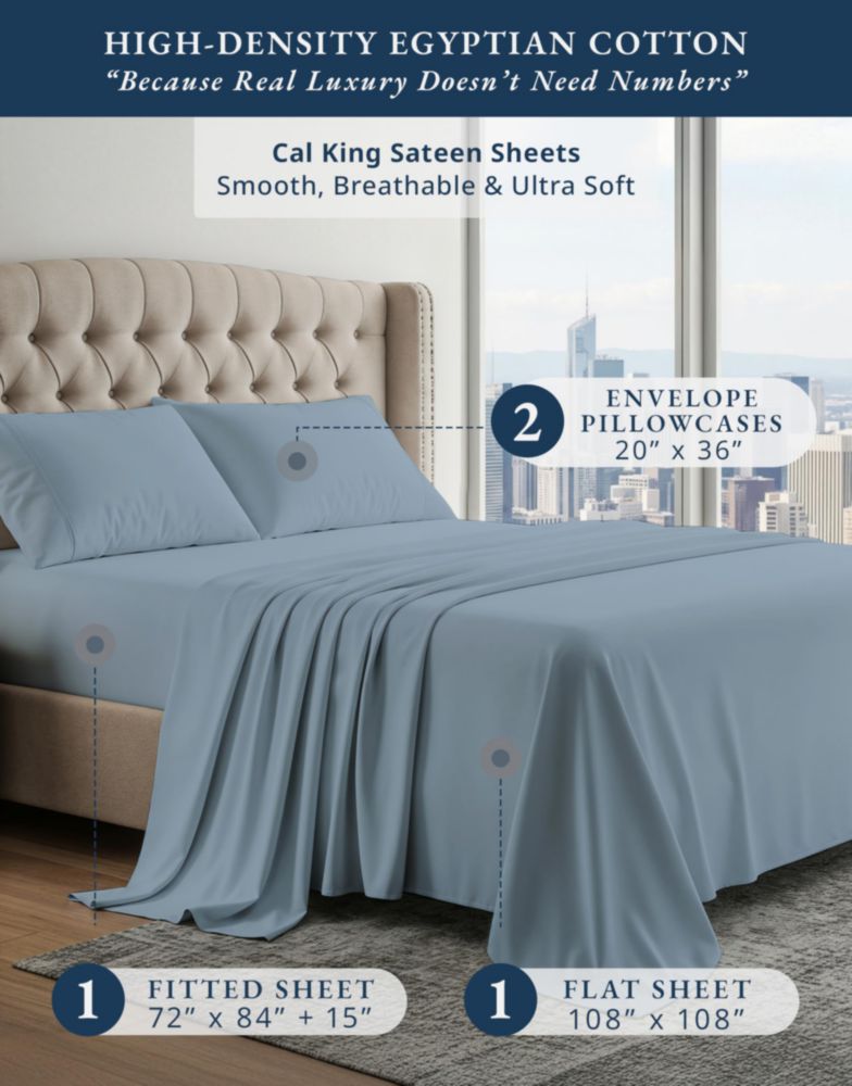 Juego de Sábanas LANE LINEN California King Algodón Egipcio