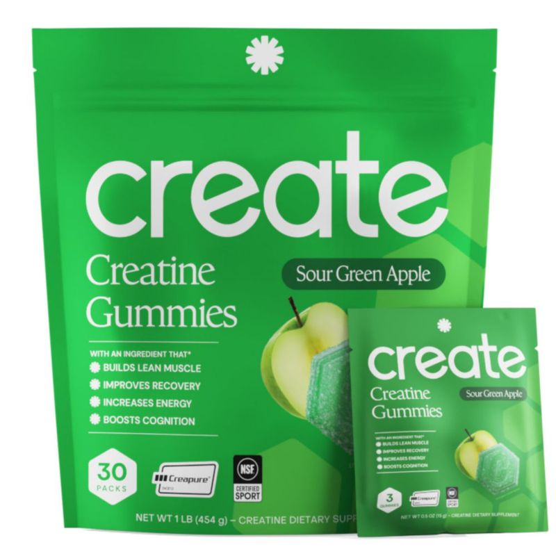 Gomitas de Creatina Create 30 unidades Sabor Manzana Verde Ácida