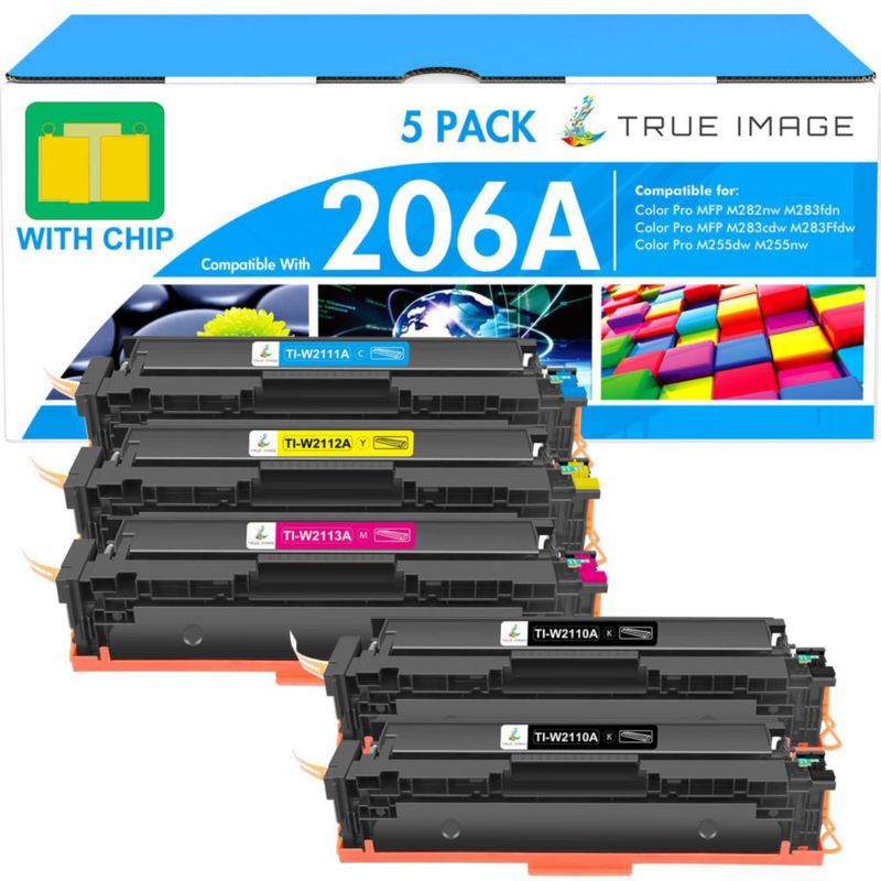 Cartuchos de Tóner TRUE IMAGE 206A Paquete de 5 con Chip