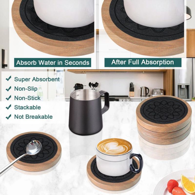 Set de 5 Posavasos Minacun Absorbentes Antideslizantes de 11 cm