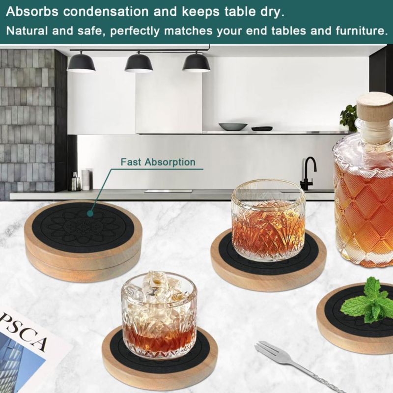 Set de 5 Posavasos Minacun Absorbentes Antideslizantes de 11 cm