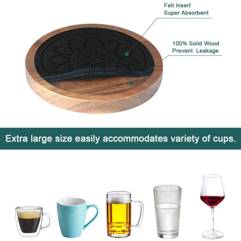 Set de 5 Posavasos Minacun Absorbentes Antideslizantes de 11 cm