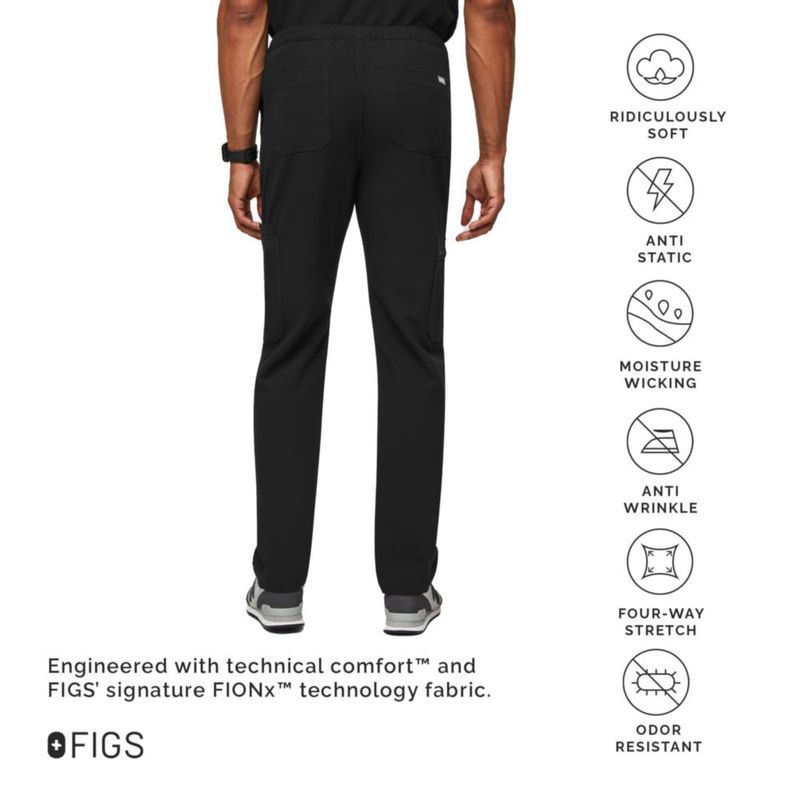 Pantalones FIGS Cairo Cargo para Hombre Negro M