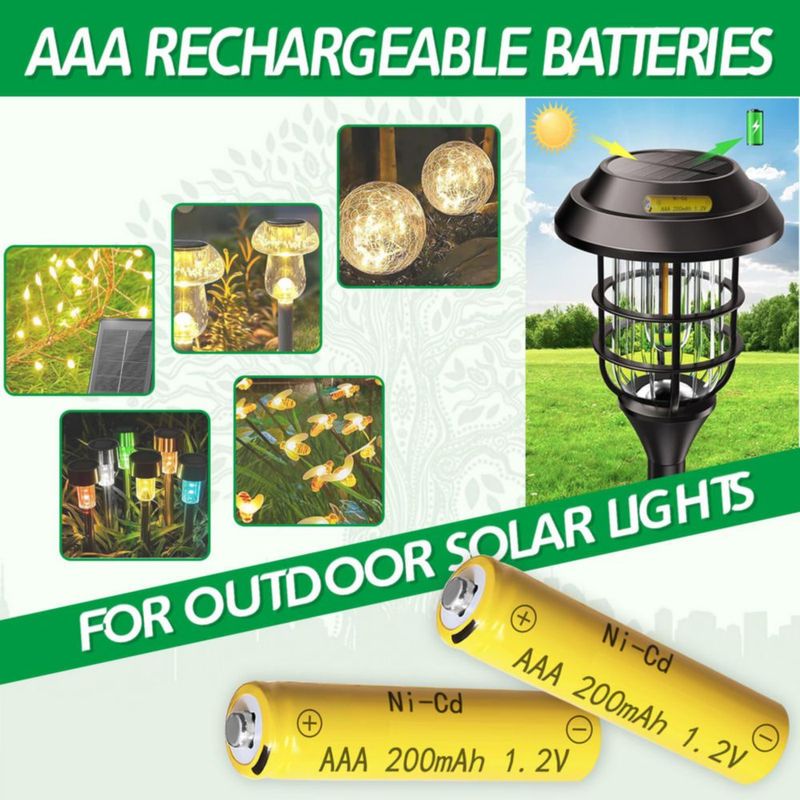 Batería Zsolarigt AAA 200mAh 1.2V Ni-CD 10 Piezas