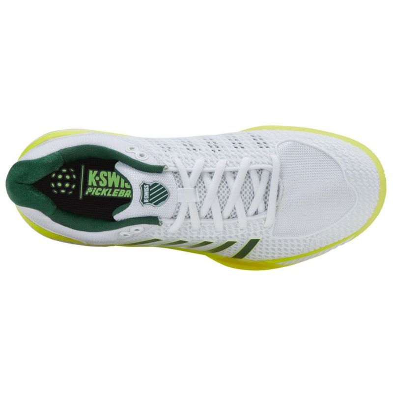 Zapatillas K-Swiss Express Light para Pickleball Blancas con Verde Neón