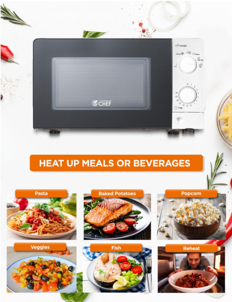 Horno Microondas Comercial CHEF CHM660W 0.6 pies cúbicos 700W