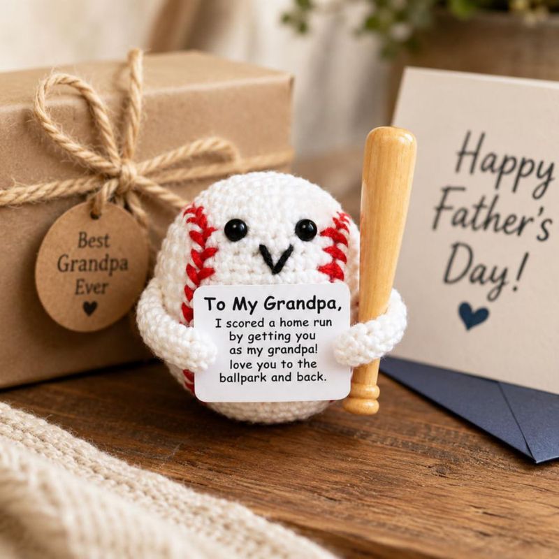 Figura de Juguete YACO STORE Béisbol de Crochet Hecho a Mano Regalo para el Abuelo