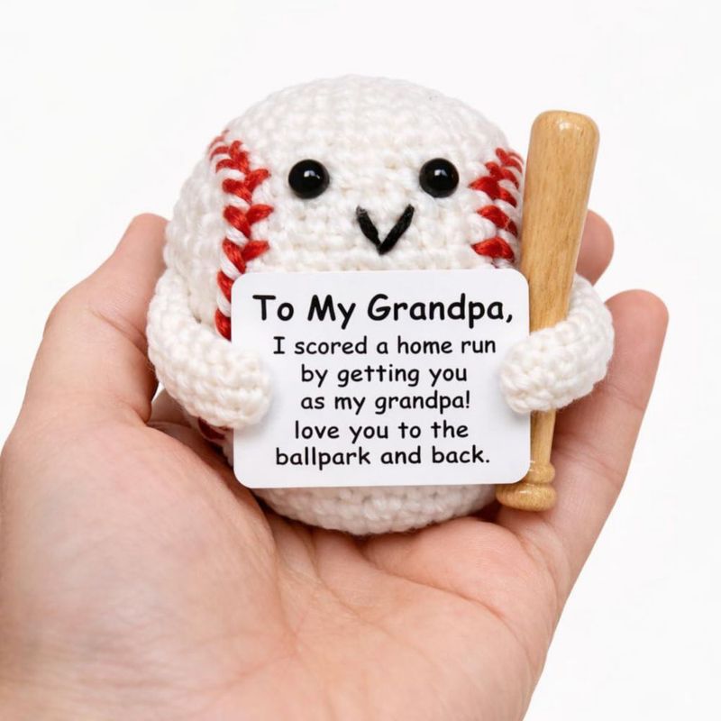 Figura de Juguete YACO STORE Béisbol de Crochet Hecho a Mano Regalo para el Abuelo
