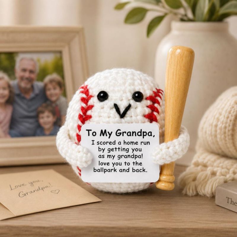 Figura de Juguete YACO STORE Béisbol de Crochet Hecho a Mano Regalo para el Abuelo