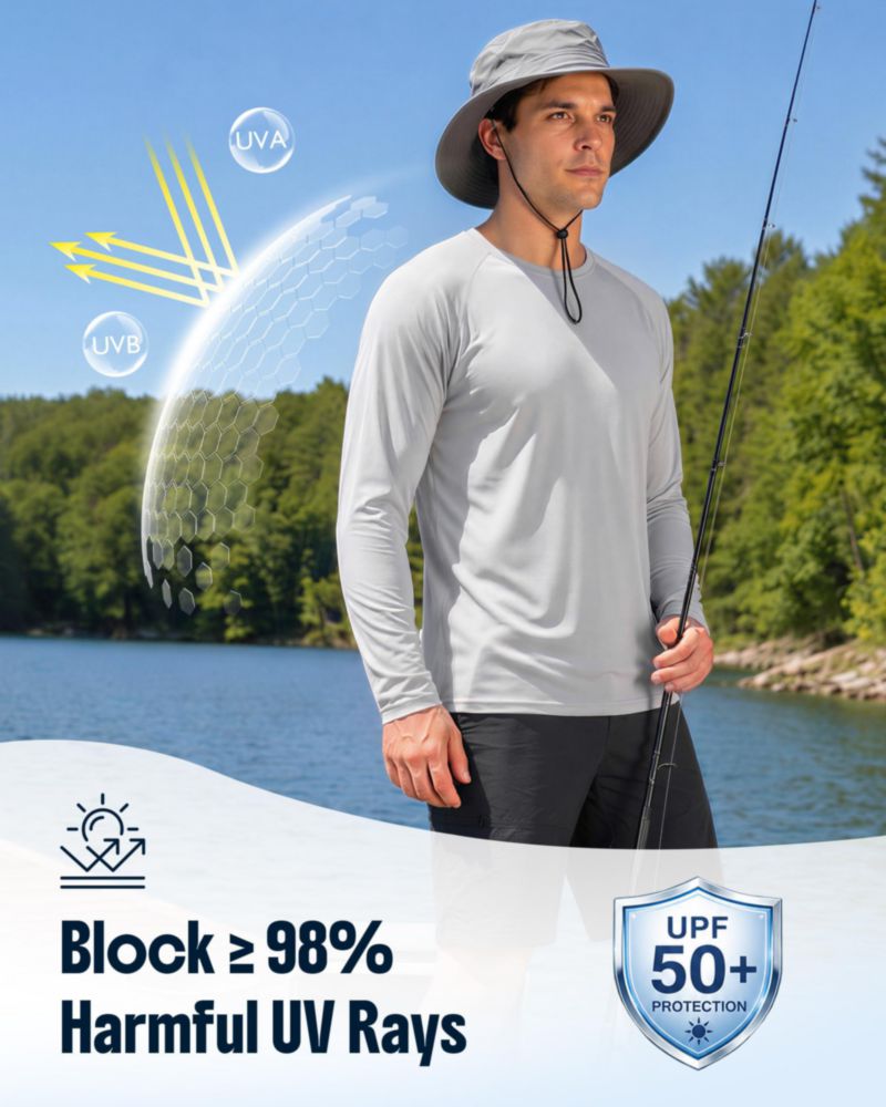 Protector Solar de Manga Larga para Hombre Boladeci con UPF 50+