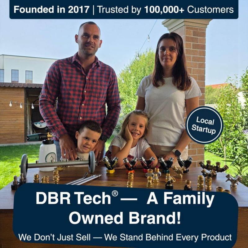 Divisor de Manguera DBR Tech de 2 Vías con Válvulas de Cierre Dual de Latón