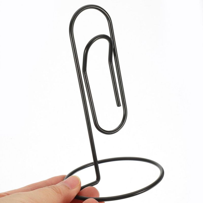 STOBOK Juego de 5 Sujetapapeles Grandes de Metal Negro 7.5x7.5x13 cm