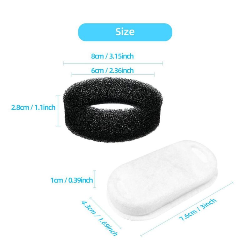 Filtros para Fuente de Agua para Gatos tomxcute Paquete de 16 con Sistema de 3 Capas