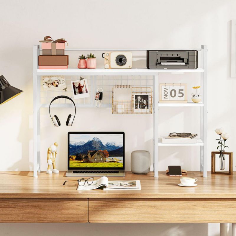 Estante Snughome 98x25x75cm Organizador de Escritorio de 4 Niveles Blanco