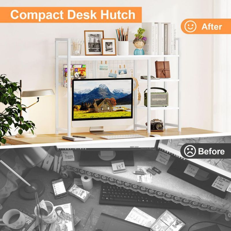 Estante Snughome 98x25x75cm Organizador de Escritorio de 4 Niveles Blanco