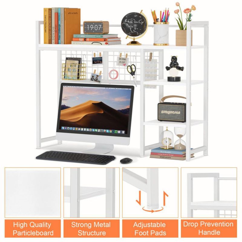 Estante Snughome 98x25x75cm Organizador de Escritorio de 4 Niveles Blanco