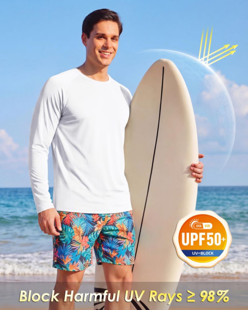 Camiseta de Manga Larga para Hombre Boladeci con Protección Solar UPF 50+