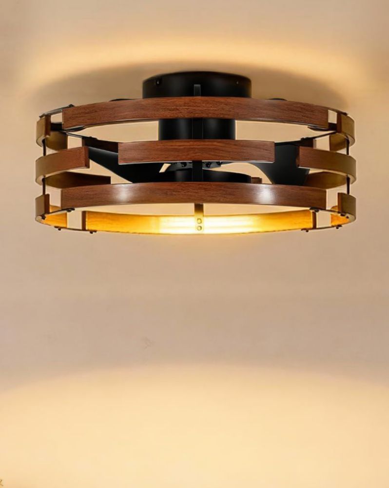 Ventilador de Techo Roomratv 20" Montaje Empotrado con Jaula Metálica y Luz