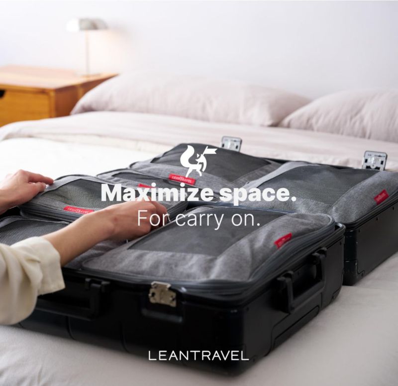 Set de 4 Cubos de Empaque con Compresión LeanTravel Gris