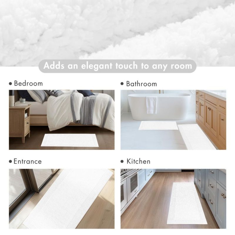Alfombra Madison Park Splendor de Algodón Acolchada 43x61 cm Blanca