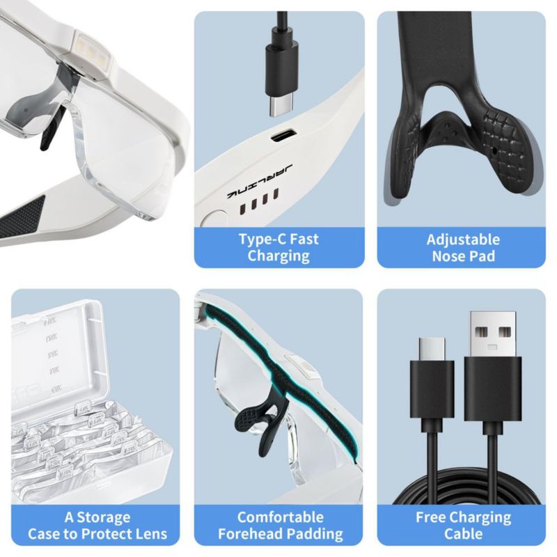 Lupa JARLINK con 5 Lentes 0.75-4X y Luz LED
