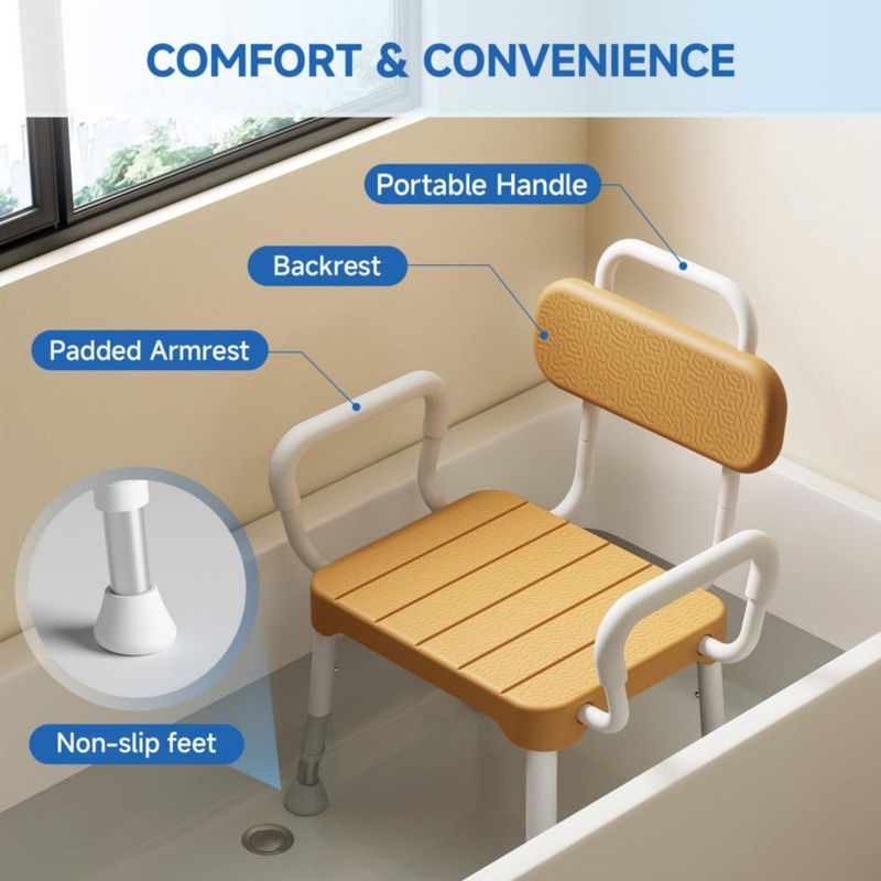 Silla de Ducha Loyoda Modelo con Brazos y Respaldo Capacidad 159 kg