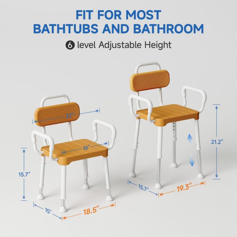 Silla de Ducha Loyoda Modelo con Brazos y Respaldo Capacidad 159 kg