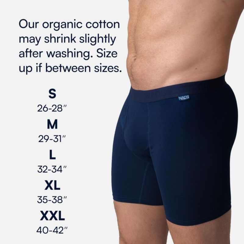 Calzoncillos bóxer de algodón orgánico NADS 3 unidades azul marino talla L