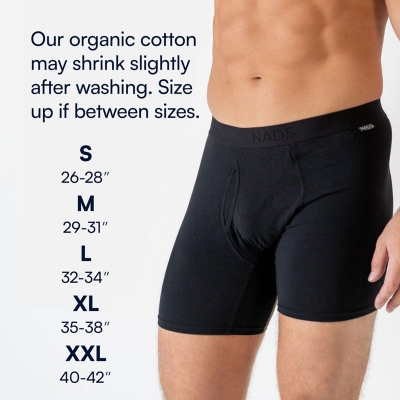 Calzoncillos bóxer de algodón orgánico NADS 3 unidades XL negro