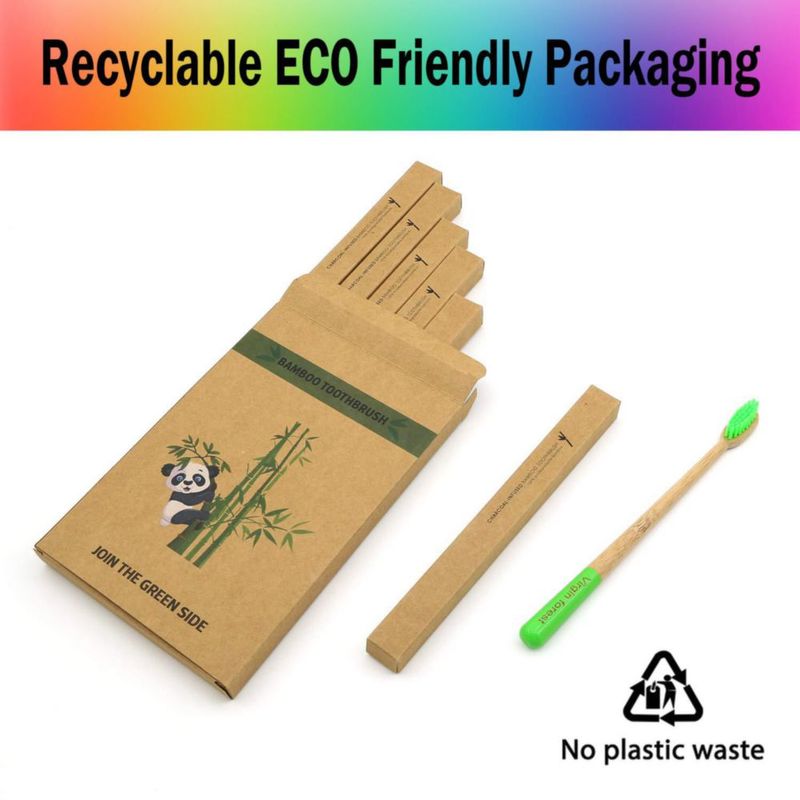 Cepillo de Dientes Bamboo Virgin Forest 6 unidades Carbón Vegano