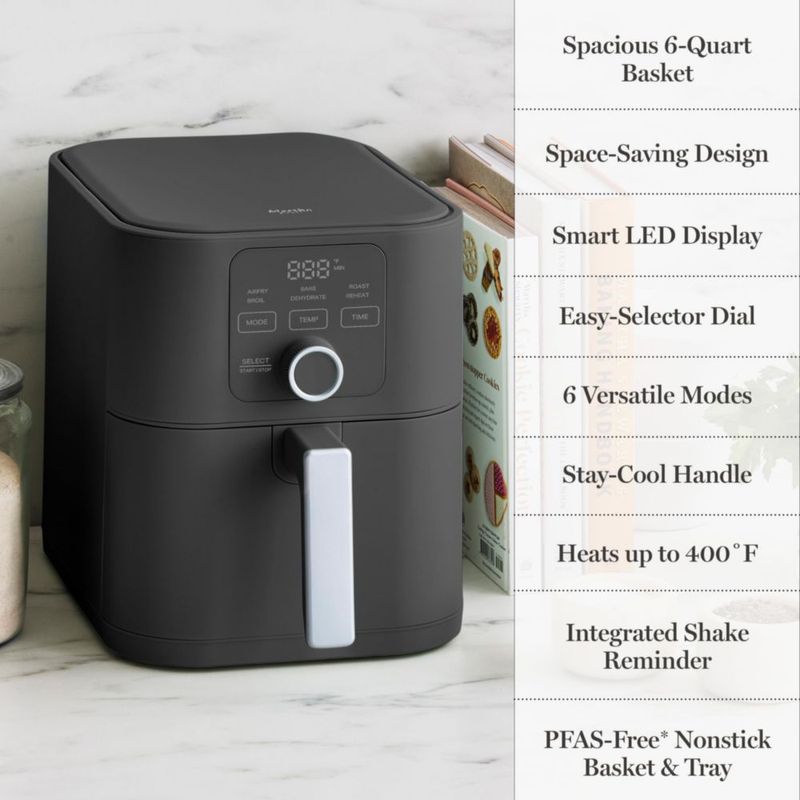 Freidora de Aire Martha Stewart 6QT Canasta Cerámica 6 en 1