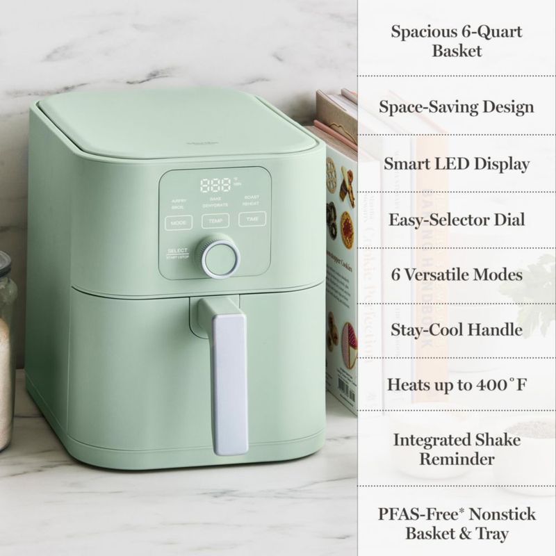 Freidora de Aire Martha Stewart 6QT Canasta Cerámica 6 en 1