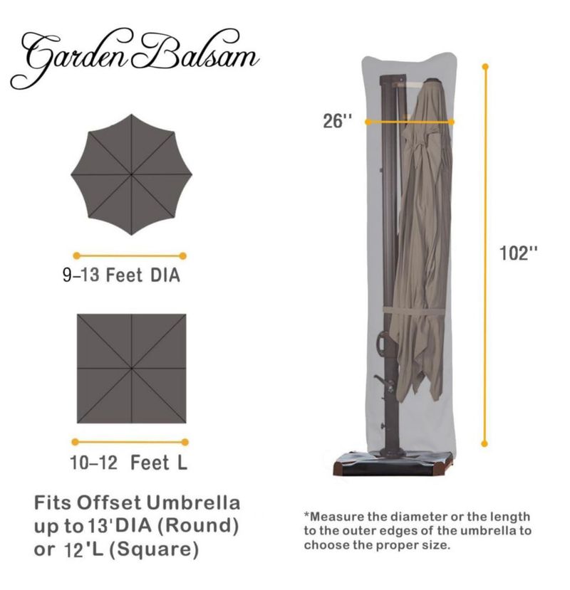 Funda para Sombrilla de Patio Garden Balsam Resistente al Agua 2.7-4 m