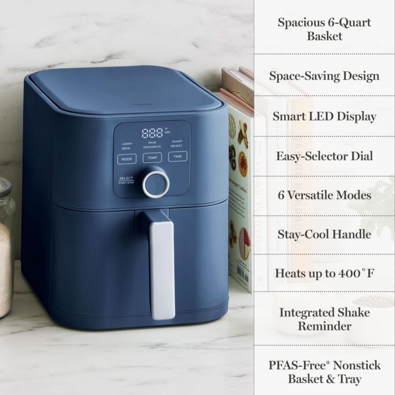 Freidora de Aire Martha Stewart 6QT Canasta Cerámica 6 en 1